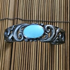 925 Silver Turquoise Cuff Bracelet (Vintage)